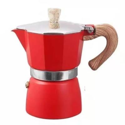 China WITH LID High Quality Custom Logo 3 Cup Italian Mocha Pot Packaging Espresso Coffee Maker Style Portable Manual Coffee Maker for sale