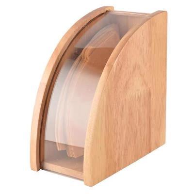 China V60 Filter Paper Holder Coffee Filter Storage Box Wood Paper Stored Holder For Coffee for sale