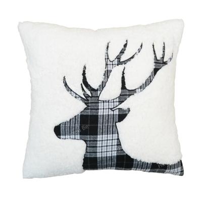 China Elegant Nondisposable Christmas Plaid Reindeer Pillow Cushion/Pillow Cover/Cushion Cover for sale