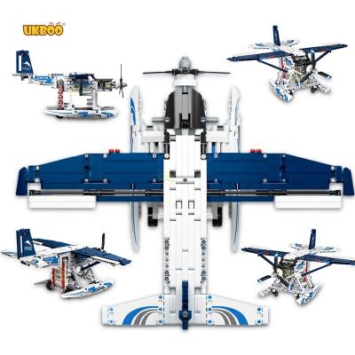 China Free Shipping 556 PCS APP Building Toy UKBOO Christmas Flat Brick Building Block Gifts Remote Control Amphibious Airplanes Helicopters Techn for sale