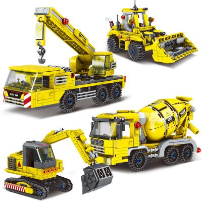 China Plastic DIY UKBOO TOY building building block best toys gifts for kids city engineering vehicle building block for sale