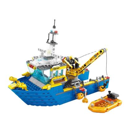 China Construction Toy UKBOO 397PCS 2 Changes Ocean Ship Building Toys For Boys Engineering Ship Building Blocks for sale