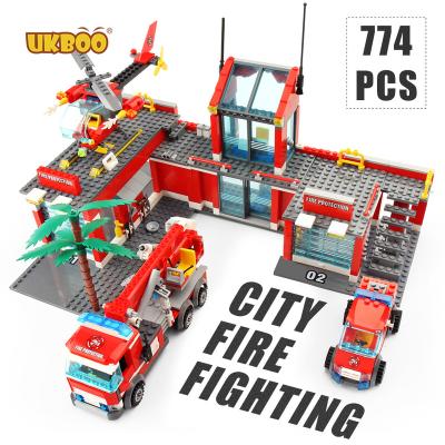 China Educational Building Toy 774 Pcs Kid Toys City Fire Station Building Block Set for sale