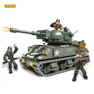 China Toy Free Shipping UKBOO 750PCS USA Sherman M4A1 Military Tank Building Block WW2 Tank City Kids Police Soldier Weapon Bricks Kid for sale