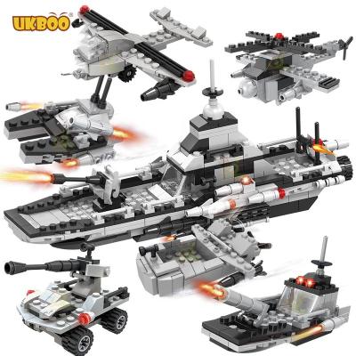 China Military Toy Three Change Series Navy God Of War Fleet 506pcs Building Blocks Assembled Toys for sale