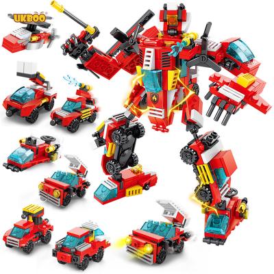 China Free Shipping Model Building Blocks Assemble Building Toy UKBOO 356PCS NINJ AGOTrans Trainers Fire Series Mecha Robot Toys Bricks for sale