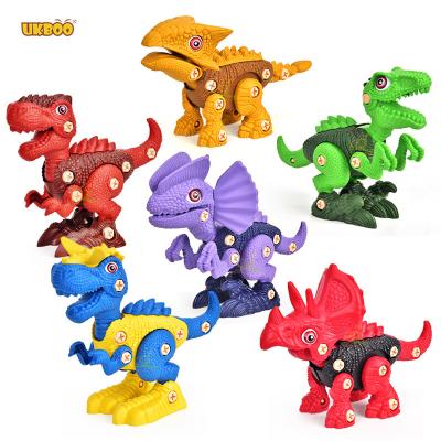 China Building Toy Free Shipping UKBOO Take Apart Dinosaur Children Plastic Toys Assembly Tyrannosaurus Velociraptor Triceratops Toys for sale