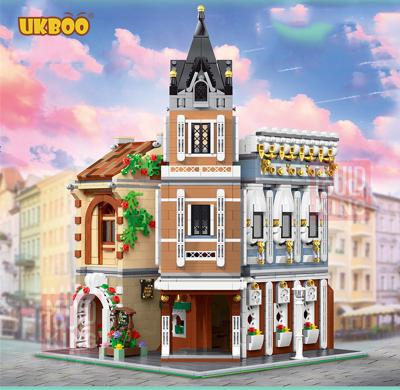 China New Arrival Toy UKBOO 3039 PCS European Street View Aovatown Street View Building Blocks Toys legoINGLYS Friends for sale