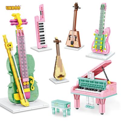 China Mini Diamond Bricks Children Toy Building Musical Instrument Piano Guitar Violin Nanobricks Micro Block DIY TOY Free Shipping UKBOO for sale