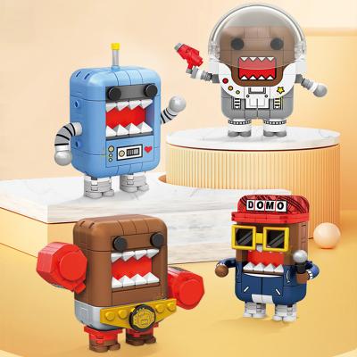 China Free Shipping Building Toy UKBOO 170PCS Domo-kun Mini Cartoon Astronaut Boxer Robot Figure Character DIY Blocks Toys For Children for sale