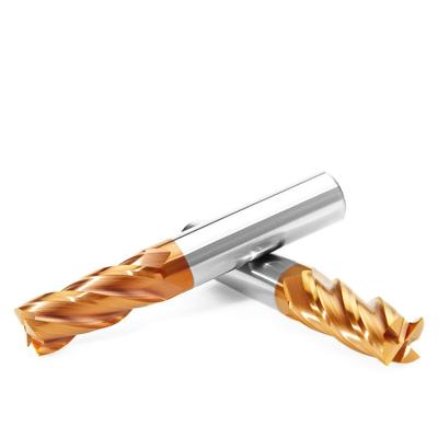 China Mills Cutting Tools Cnc Cutters Long Service Life Solid Carbide End Mills Roughing End Mills 4 Flutes Square End for sale