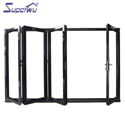 China Superwu AS2047 AS/NZS2208 AS1288 Modern Australian Standard Aluminum Exterior Glass Folding Door for sale