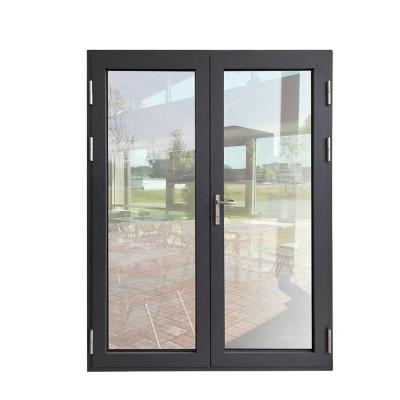 China Bulletproof French Aluminum Frame Double Doors Cheap Patio Price Glass Exterior Aluminum Door for sale