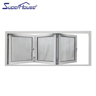 China Superhouse Accordion Folding Windows Cost AS2047 Horizontal Aluminum Folding Bifold Folding Windows for sale