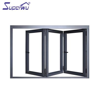 China Folding Screen Superwu Australian Standard Aluminum Bi-Folding Window For Kitchen for sale