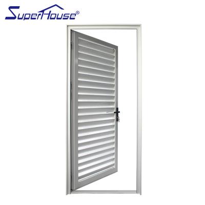 China Modern Shanghai Superwu Brand Customized Cheap Electrophoresis Canopy Door Hinge Door Glazed Aluminum Plate Doors for sale