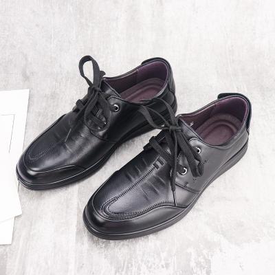 China New first layer four seasons leather summer casual work men's lace-up shoes 2021 Autumn sweat-absorbent men's leather shoes wholesale for sale