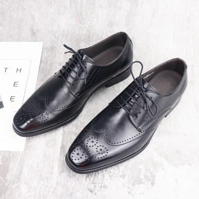 China 2021 Autumn New First-Layer Men's Business Shoes Sweat-absorbent Cowhide Leather Men's Work Thick-heeled Low Top Formal Leather Shoes for sale