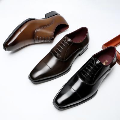 China Best Selling Sweat-absorbent 2021 New Men's Business Formal Men's Work Shoes Casual Leather Three-Seal Leather Executive Shoes for sale