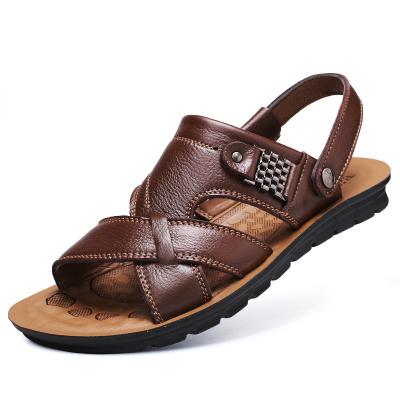 China Lit 2021 new men's sandals men's tide leather beach shoes large size casual sandals and slippers for sale