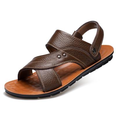 China 2021 new summer men's beach sandals men's leather beach shoes casual men's shoes fashion slippers wholesale for sale