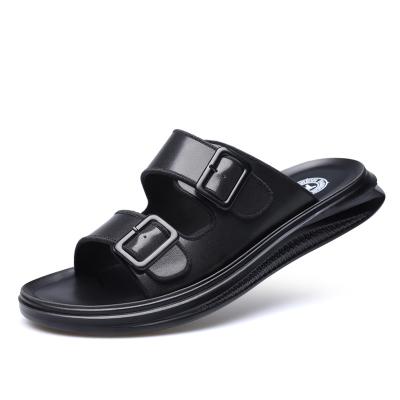 China 2021 other new slippers men's tide leather trim men's beach lazy shoes wear sandals outdoor non-slip for sale