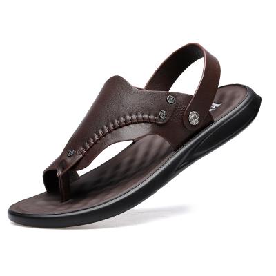 China 2021 New Elastic Band Sandals Men's Casual Leather Men's Beach Shoes Outdoor Outdoor Foot Sandals for sale