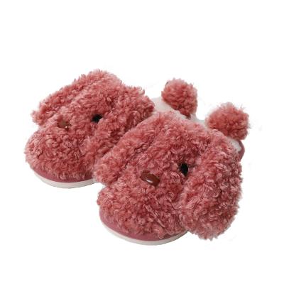 China Cute Baotou Teddy Dog Winter Slippers Cartoon Warm Slippers Women's Indoor Plush Quick-drying Cotton Slippers for sale