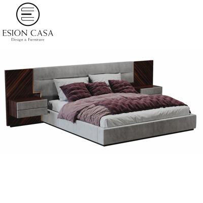 China Esion Modern Queen Leather Home Bed High Quality Bedroom Furniture Set Italian Leather Bed for sale