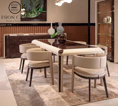 China Other ESION MAISON New Design Rectangular Dining Table 6 Seater Modern Marble Dining Table for sale