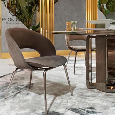 China MAISON Luxury Italian Style High Quality ESION Technical Fabric Dining Chairs Modern Luxury Dining Chairs Latest Chair Design for sale