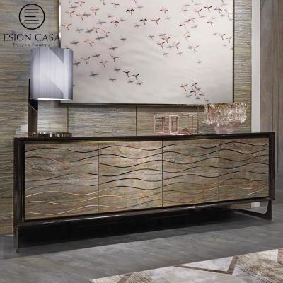 China ESION SPECIAL DESIGN HOUSE Storage Cabinet Upholstery Leather Buffet Cabinet Luxury Dining Room Furniture for sale