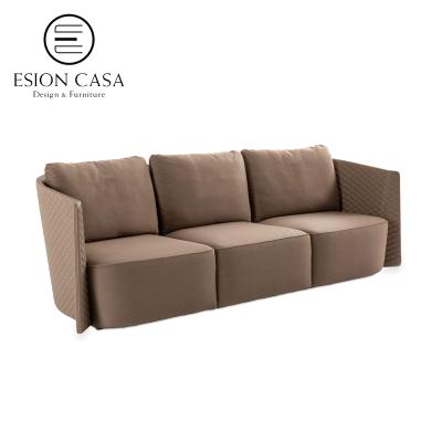 China 2021 ESION HOUSE Modern In Stock Product High Durability Practical Genuine Leather Furniture Sofa Set for sale