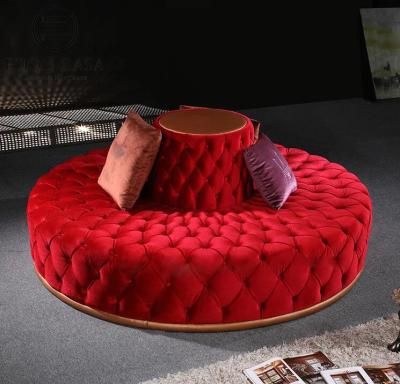 China Other ESION MAISON New Model Product Hotel Circular Modern Living Room Tufted Round Velvet Sectional Button-tufted Sofa for sale