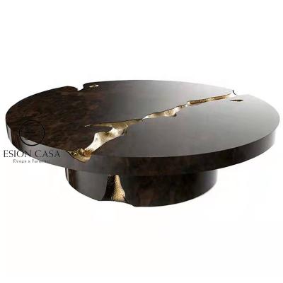 China Modern Italy luxury natural copper stone HOUSE ESION log designer Luxury Center Coffee table large for sale