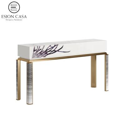 China ESION Storage MAISON console table luxury white modern console table with drawers living room furniture for sale