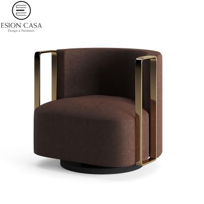 China Modern Swivel ESION HOME Swivel Sofa Chair Simple Velvet Revolving Chairs Designer Living Room Chair for sale