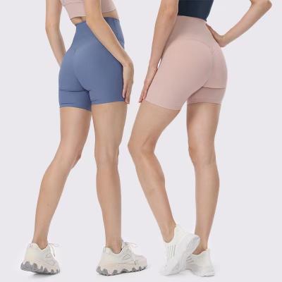 China Spring and summer new anti-shrink yoga shorts ribbed running fitness pants yoga hip pants for sale