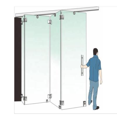 China Best Selling Waterproof Frameless Folding Glass Sliding Door Well System for sale