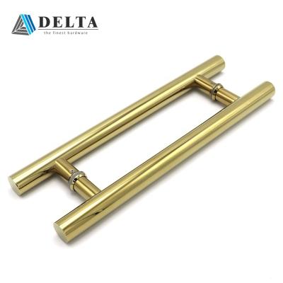 China Modern High Quality H Stainless Steel Gold Color Door Handle for sale