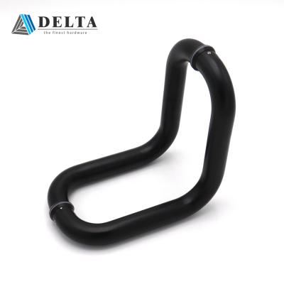 China Modern High Quality V Types sus 304 Door Handle Black For 8-12mm Glass for sale