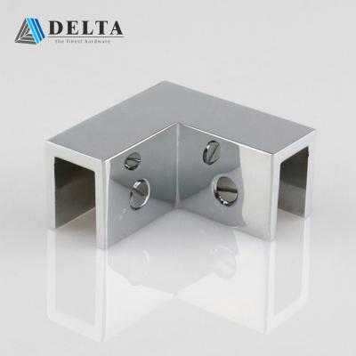 China Modern Good Quality 90 Degree Shower Glass Corner Clamps Brass Suitable For 10mm Tempered Glass for sale