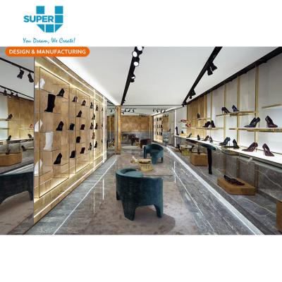 China Fashion factory directly fashion brand boutique shoe store design furniture design shoes shop interior decoration for sale