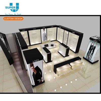 China Fashion Customized Clothing Store 3D Interior Design Fashion Mall Wooden Display Kiosk Design for sale