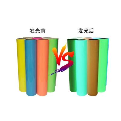 China Automatic luminescence through light absorption T-shirt trunk iron vinyl heat pressure transmission luminous design at night for sale