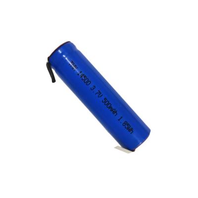 China Hot Selling Toys Low Price 500mAh Lithium Battery Cells Li-ion 3.7v Cylindrical Battery 14500 for sale