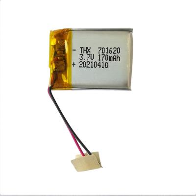 China Toys Hot Sale 3.7V 170mAh Silver Lithium Polymer Battery Pack Pure Battery 701620 for sale