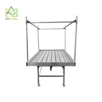 China Easy Installed SEE Hydroponic POEM Customized Greenhouse Ebb & Flow Seed Rolling Bench Grow Bed Tray Table Systems for sale