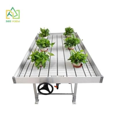 China Automated Water Circulation System Customized Plant Bench Greenhouse Potting Tables Growing Seed Tray For Plants for sale