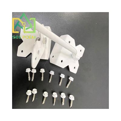 China Easily Assembled See Poem Favor Price High Quality Gravity Barrier Gate Latch White Finish Treatment Lstains for sale